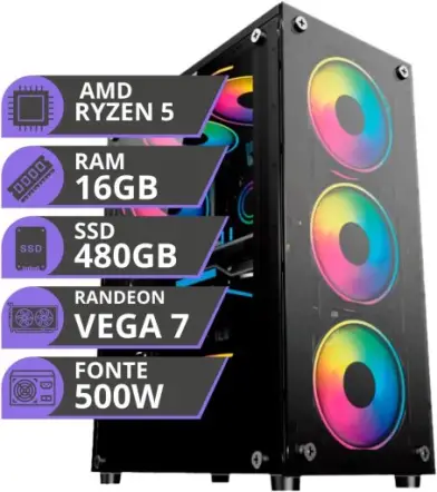 PC Gamer Ryzen 5 16GB SSD 480GB