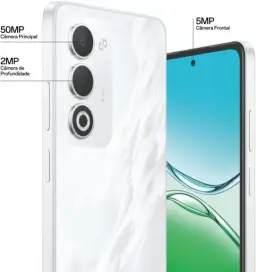 Smartphone OPPO A5 256GB 6GB RAM Bateria 6000mAh 45W 50MP AI Câmera BRANCO — imagem 5