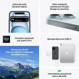 Apple iPhone 15 (128 GB) — Preto — imagem 5