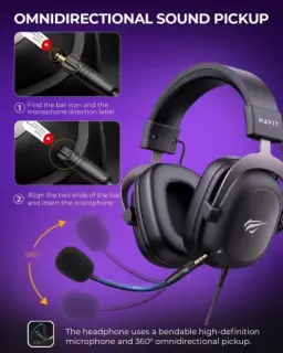 Havit Headphone Fone de Ouvido H2002d, Gamer, com Microfone, Falante 53mm — imagem 7