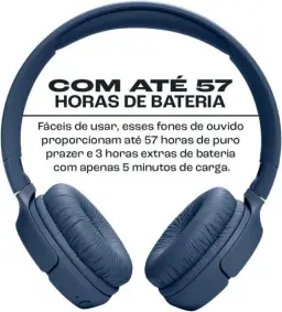 JBL, Fone de Ouvido Bluetooth, Tune 520BT, On-ear, Sem Fio - Azul — imagem 2