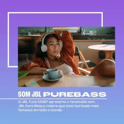 JBL, Fone de Ouvido On-ear, Headphone, Tune 520BT, Sem Fio - Branco — imagem 3