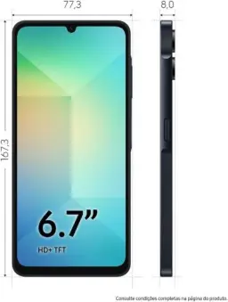 Celular Samsung Galaxy A06, 128GB, 4GB RAM, Tela 6.7", Câm. Traseira 50+2MP — imagem 3