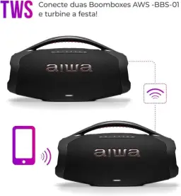 Caixa de Som Boombox Plus AIWA BBS-01-B 200W Bluetooth 5.3-200W RMS - 30 Horas — imagem 10
