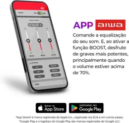 Caixa de Som Boombox Plus AIWA BBS-01-B 200W Bluetooth 5.3-200W RMS - 30 Horas — imagem 6