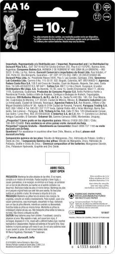 Duracell Pilha Alcalina AA Pequena Com 16 Unidades – Dura até 10x Mais – Ideal — imagem 2