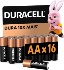 Duracell Pilha Alcalina AA Pequena Com 16 Unidades – Dura até 10x Mais – Ideal — imagem 1