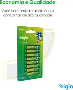 Pilha Alcalina AAA com 16 unidades Elgin Palito — imagem 5