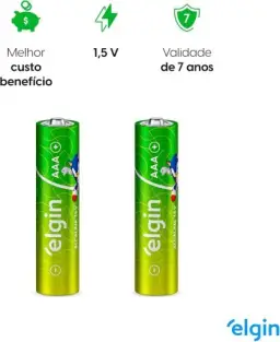 Pilha Alcalina AAA com 16 unidades Elgin Palito — imagem 3