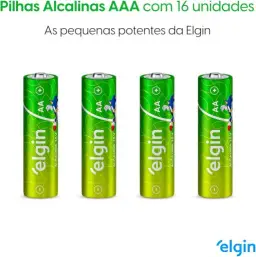Pilha Alcalina AAA com 16 unidades Elgin Palito — imagem 6