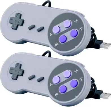 2 pacotes de controles USB para Super NES SNES, controlador USB Famicom, joypad