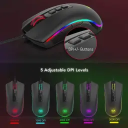 Mouse Gamer Redragon Cobra, Chroma RGB, 10000DPI, 7 Botões, Preto — imagem 6