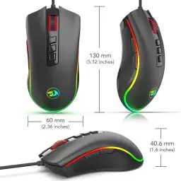Mouse Gamer Redragon Cobra, Chroma RGB, 10000DPI, 7 Botões, Preto — imagem 3