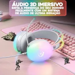 Headset Gamer Haven Ultra RGB Profissional Confortável Imersivo com Microfone — imagem 7