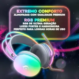 Headset Gamer Haven Ultra RGB Profissional Confortável Imersivo com Microfone — imagem 3