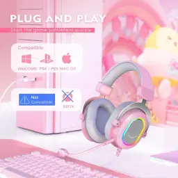 FIFINE Fone de ouvido para jogos de PC, fone de ouvido com fio USB com — imagem 6