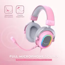 FIFINE Fone de ouvido para jogos de PC, fone de ouvido com fio USB com — imagem 5