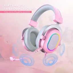 FIFINE Fone de ouvido para jogos de PC, fone de ouvido com fio USB com — imagem 2