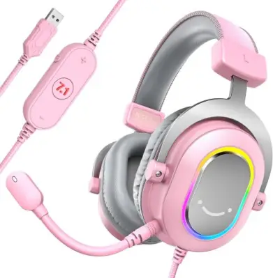 FIFINE Fone de ouvido para jogos de PC, fone de ouvido com fio USB com