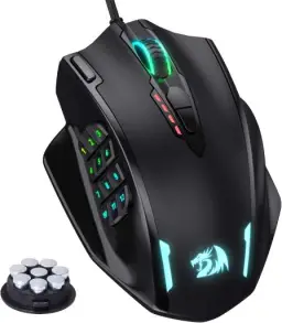 Redragon Mouse M908 Impact RGB LED MMO com botões laterais Mouse para jogos com — imagem 1