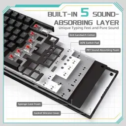 ATTACK SHARK x AJAZZ AK820 Teclado mecânico para jogos com fio 75% com botão — imagem 5