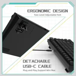 ATTACK SHARK x AJAZZ AK820 Teclado mecânico para jogos com fio 75% com botão — imagem 6