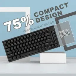 ATTACK SHARK x AJAZZ AK820 Teclado mecânico para jogos com fio 75% com botão — imagem 7