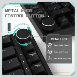 ATTACK SHARK x AJAZZ AK820 Teclado mecânico para jogos com fio 75% com botão — imagem 3
