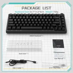ATTACK SHARK x AJAZZ AK820 Teclado mecânico para jogos com fio 75% com botão — imagem 9