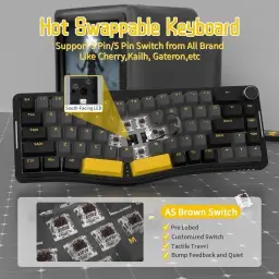 ATTACK SHARK AKS068 Teclado mecânico para jogos com fio 65% Alice Layout — imagem 5