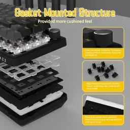 ATTACK SHARK AKS068 Teclado mecânico para jogos com fio 65% Alice Layout — imagem 7