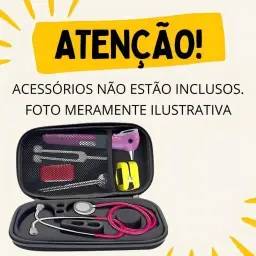 Estojo Rígido Para Estetoscópio e Esfigmomanômetro Preto Premium Com — imagem 4