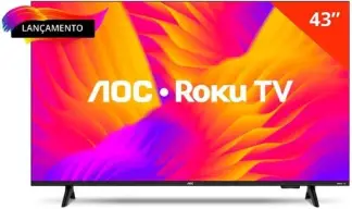 Smart TV 43" LCD LED AOC 43S5155/78G - Wi-Fi DLED FHD, Quad Core, HDMI USB — imagem 2