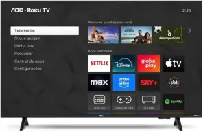 Smart TV 43" LCD LED AOC 43S5155/78G - Wi-Fi DLED FHD, Quad Core, HDMI USB — imagem 3