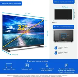PHILIPS, Smart TV, 32" HD, 32PHG6910/78, HDR10, HDMI, USB, Dolby Audio, Wi-Fi — imagem 10