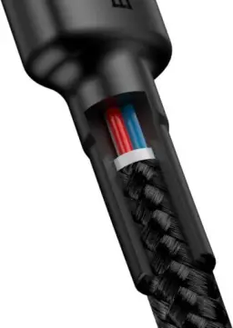 Cabo de 2 metros de Nylon BASEUS Turbo tipo C P/tipo C 60wats 3amp Cor Preto — imagem 3