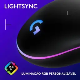 Mouse Gamer Logitech G203 LIGHTSYNC RGB, Efeito de Ondas de Cores — imagem 7