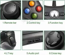 Controle USB com Fio para Xbox 360 Computador Notebook Preto — imagem 4