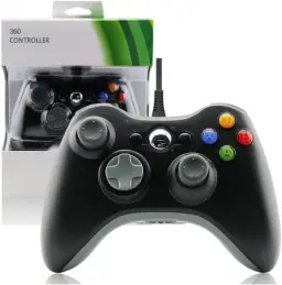 Controle USB com Fio para Xbox 360 Computador Notebook Preto — imagem 1