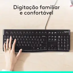 Teclado com fio USB Logitech K120, Resistente à Respingos — imagem 2