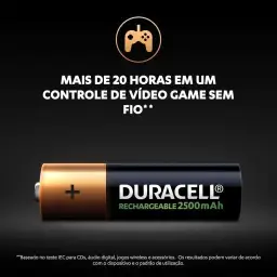 Duracell Pilha Recarregável AA 2500mAh Pequena Com 4 Unidades – Ideal para — imagem 5