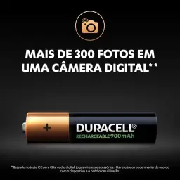 Duracell Pilha Recarregável AAA 900mAh Palito Com 4 Unidades – Ideal para — imagem 5