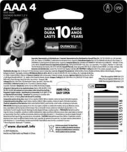 Duracell Pilha Recarregável AAA 900mAh Palito Com 4 Unidades – Ideal para — imagem 2