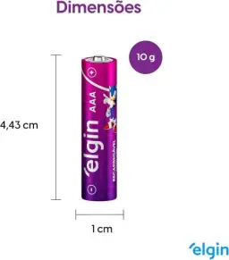 Pilha recarregável AAA 1000mAh Elgin com 4 unidades Palito — imagem 5