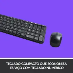 Combo Teclado e Mouse sem fio Logitech MK220 com Design Compacto, Conexão USB — imagem 3