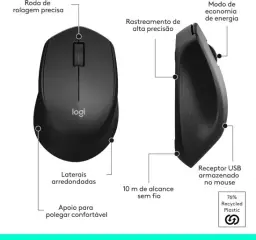 Combo Teclado e Mouse sem fio Logitech MK345 com Teclado com Apoio para as Mãos — imagem 8