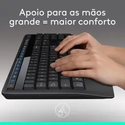 Combo Teclado e Mouse sem fio Logitech MK345 com Teclado com Apoio para as Mãos — imagem 2