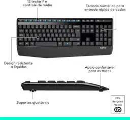 Combo Teclado e Mouse sem fio Logitech MK345 com Teclado com Apoio para as Mãos — imagem 7
