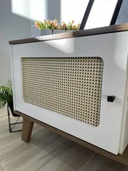Rack para Tv ate 75" com 2 portas CHARLOTTE cor Pinho/Off White - Artely — imagem 2