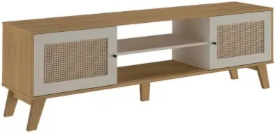 Rack para Tv ate 75" com 2 portas CHARLOTTE cor Pinho/Off White - Artely — imagem 9